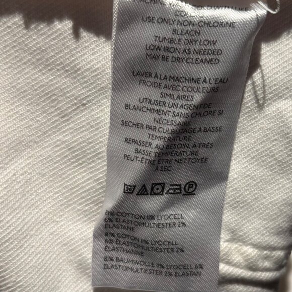 Pilcro Anthropologie Slim 70s High-Rise Crop Flare White Jeans 32T Womens - Picture 7 of 7